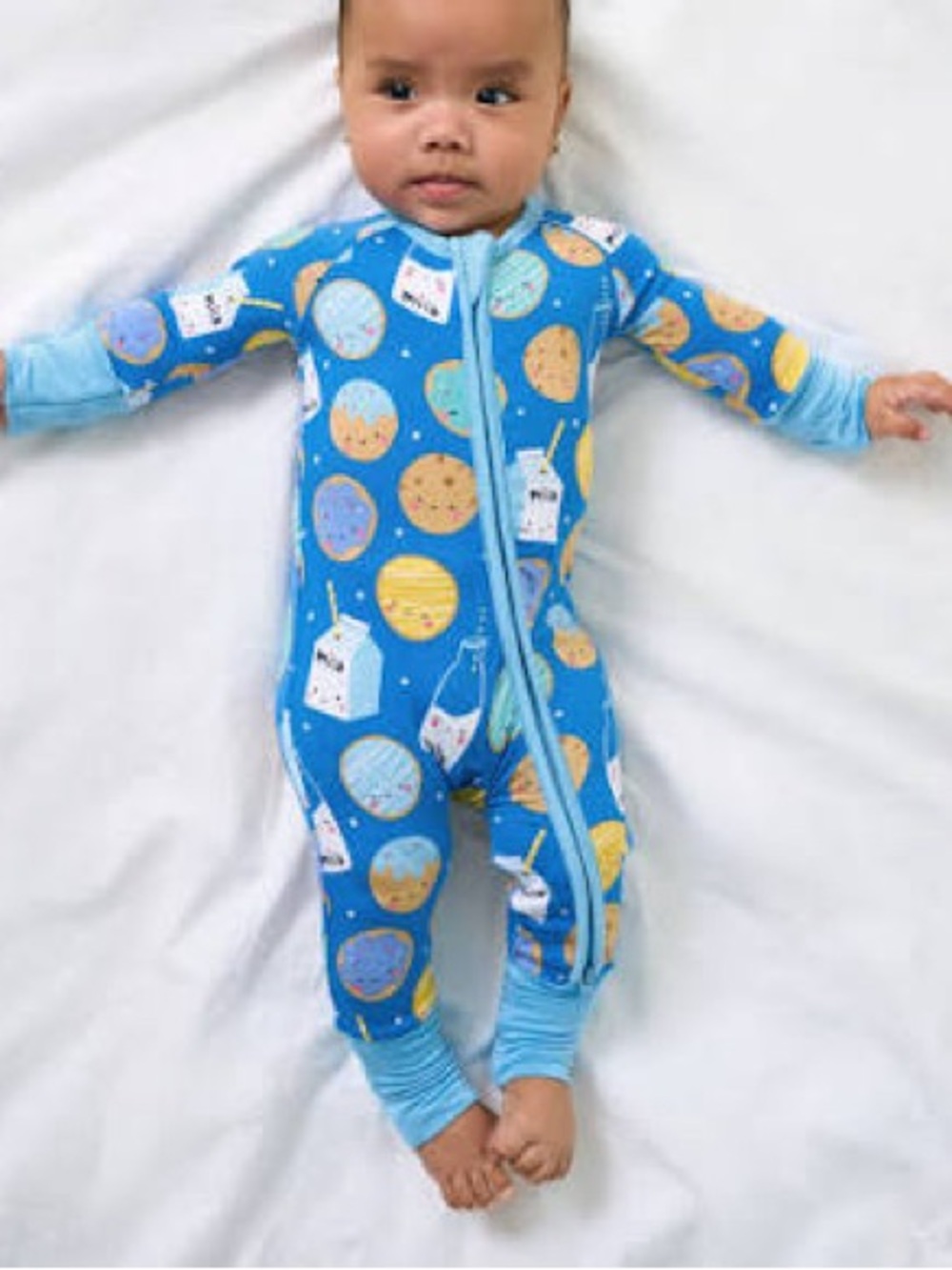 Little Sleepies Milk & Cookies Zippy – Blue 🍪🥛💙